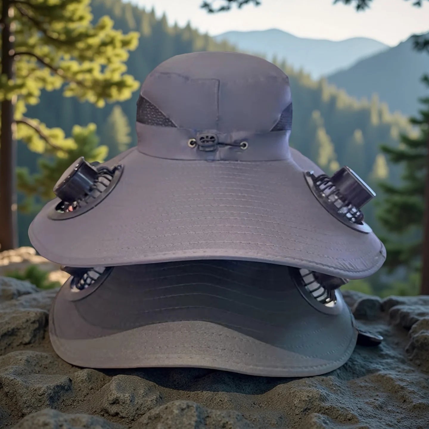 Outdoor Sun Hat for Men with Solar Powered Fan Quick Dry Bucket Hat USB Rechargeable Fishing Hiking Camping Headwear Accessory Oasis Select