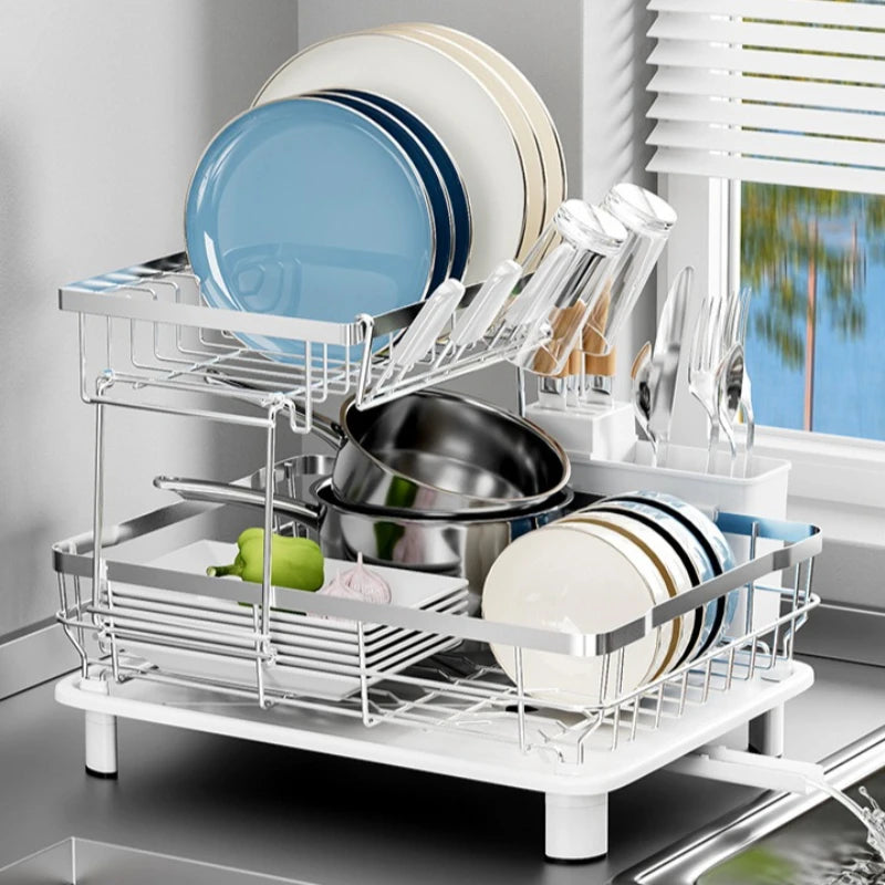 Kitchen Shelf Stainless Steel Dish Drain Rack Sink Side Storage Rack Cutlery Rack Drain Basket Oasis Select