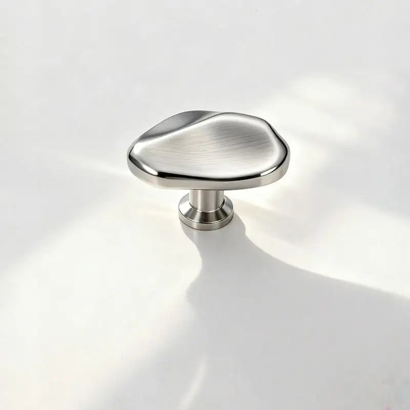Silver Zinc Alloy Single Hole Cabinet Drawer Handle | Modern Style