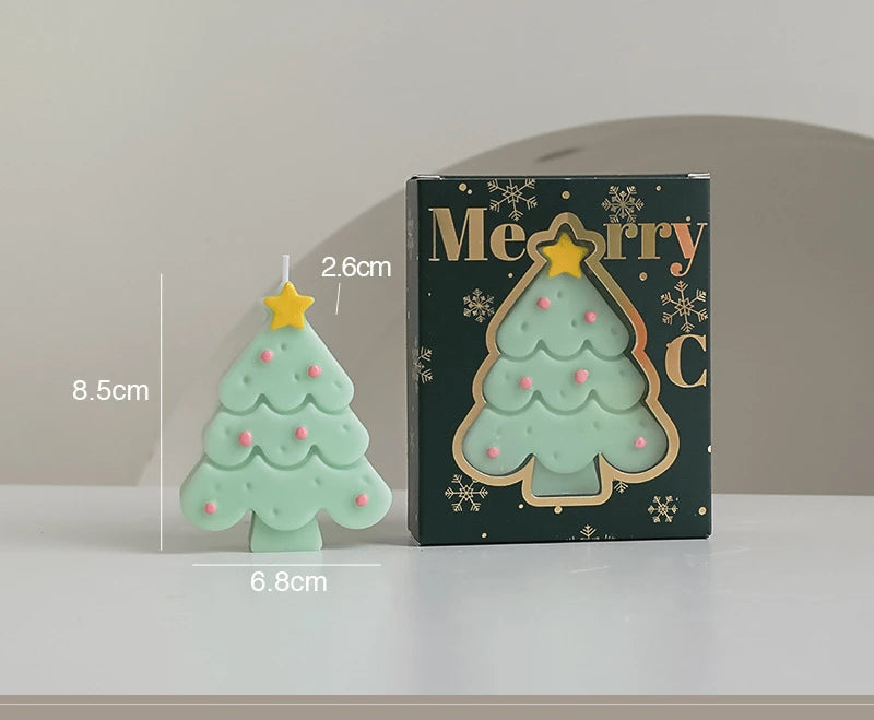 Christmas Scented Candle with Box Mini Christmas Tree Shape Fragrance Candle Home Decor Candle Gift for Friends Women Souvenir Oasis Select As show-4
