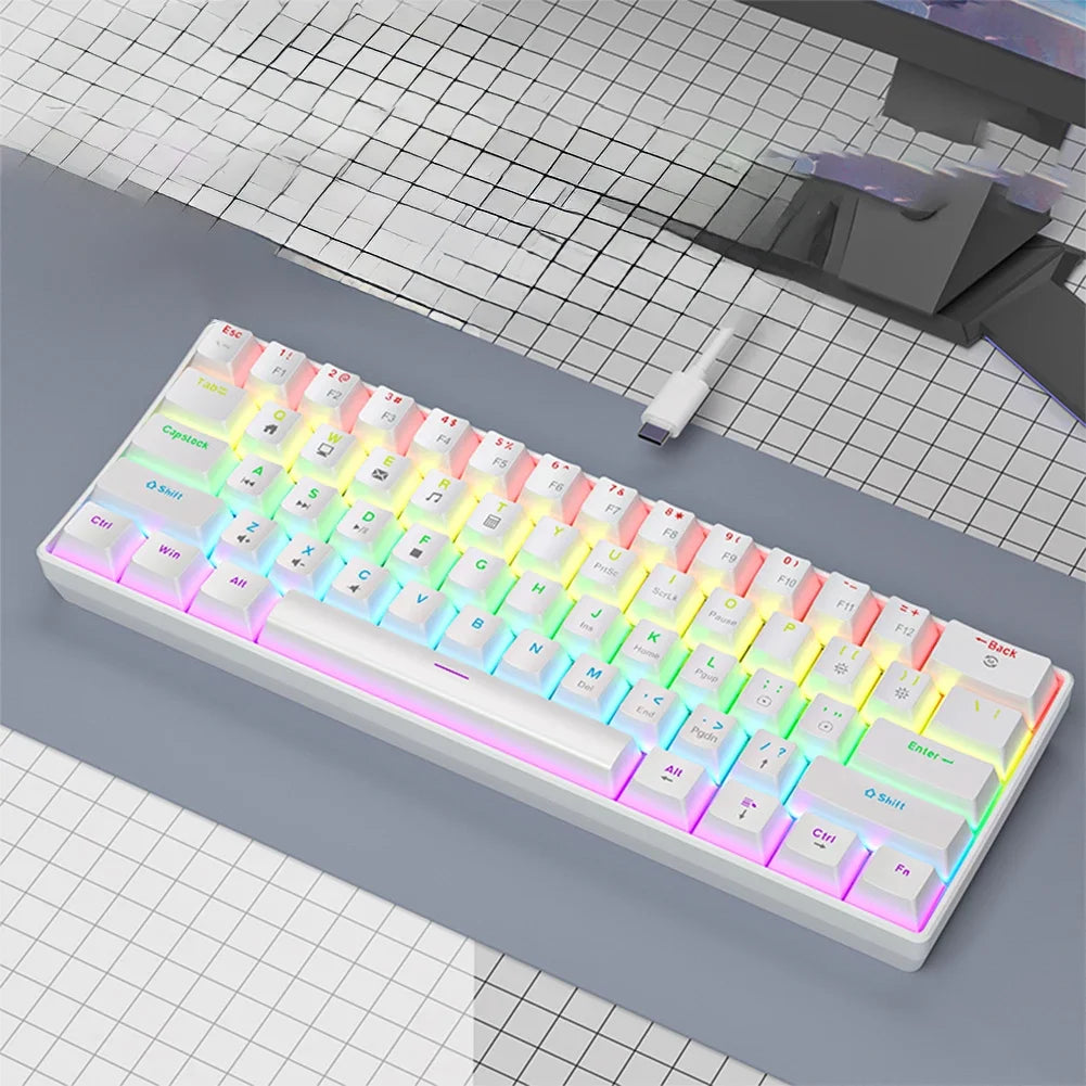 60% RGB Mechanical Gaming Keyboard – 61 Keys & 10 Light Modes