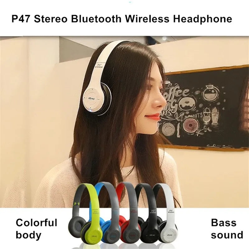 Stereo P47 Headset 5.0 Bluetooth Headset Folding Series Wireless Sports Game Headset for iPhone XiaoMi Oasis Select