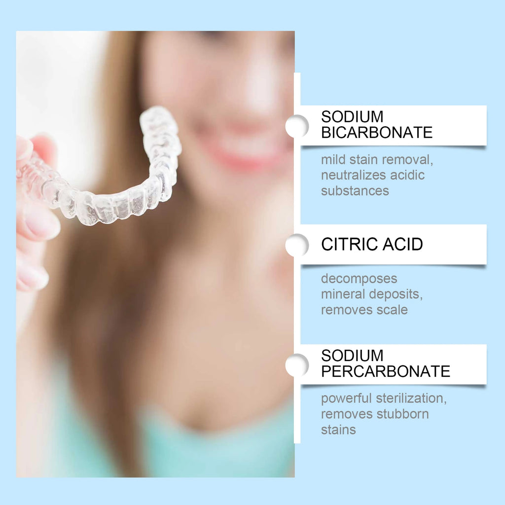 Denture Cleaning Effervescent Tablets, Gentle Cleaning, Stain Removal, Fresh Clean, Daily Portable Effervescent Tablets Oasis Select