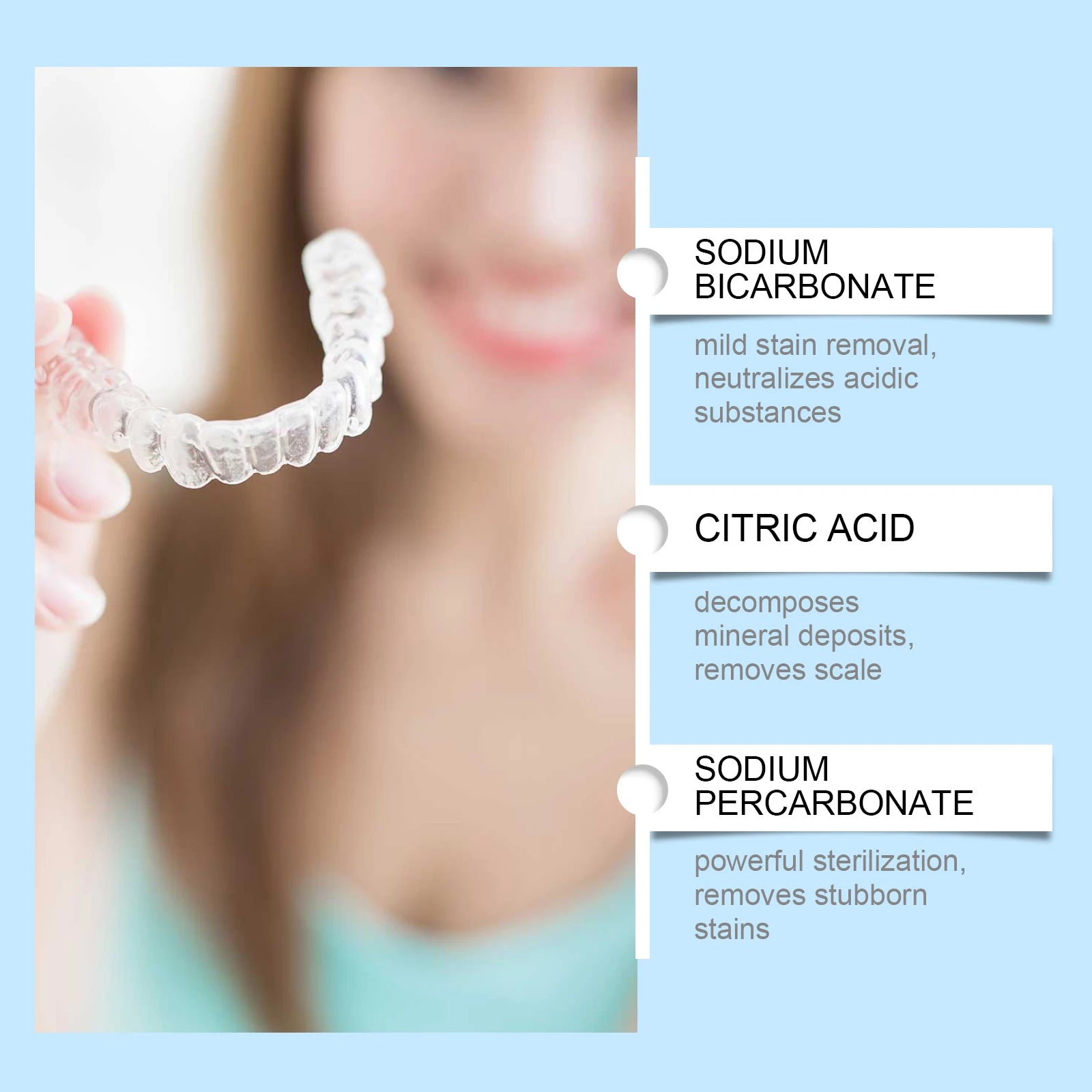 Denture Cleaning Effervescent Tablets, Gentle Cleaning, Stain Removal, Fresh Clean, Daily Portable Effervescent Tablets Oasis Select