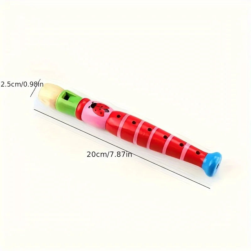 Wooden cartoon flute suitable for beginners -6-hole harmonica, perfect Christmas gift for music enthusiasts, modern style Oasis Select