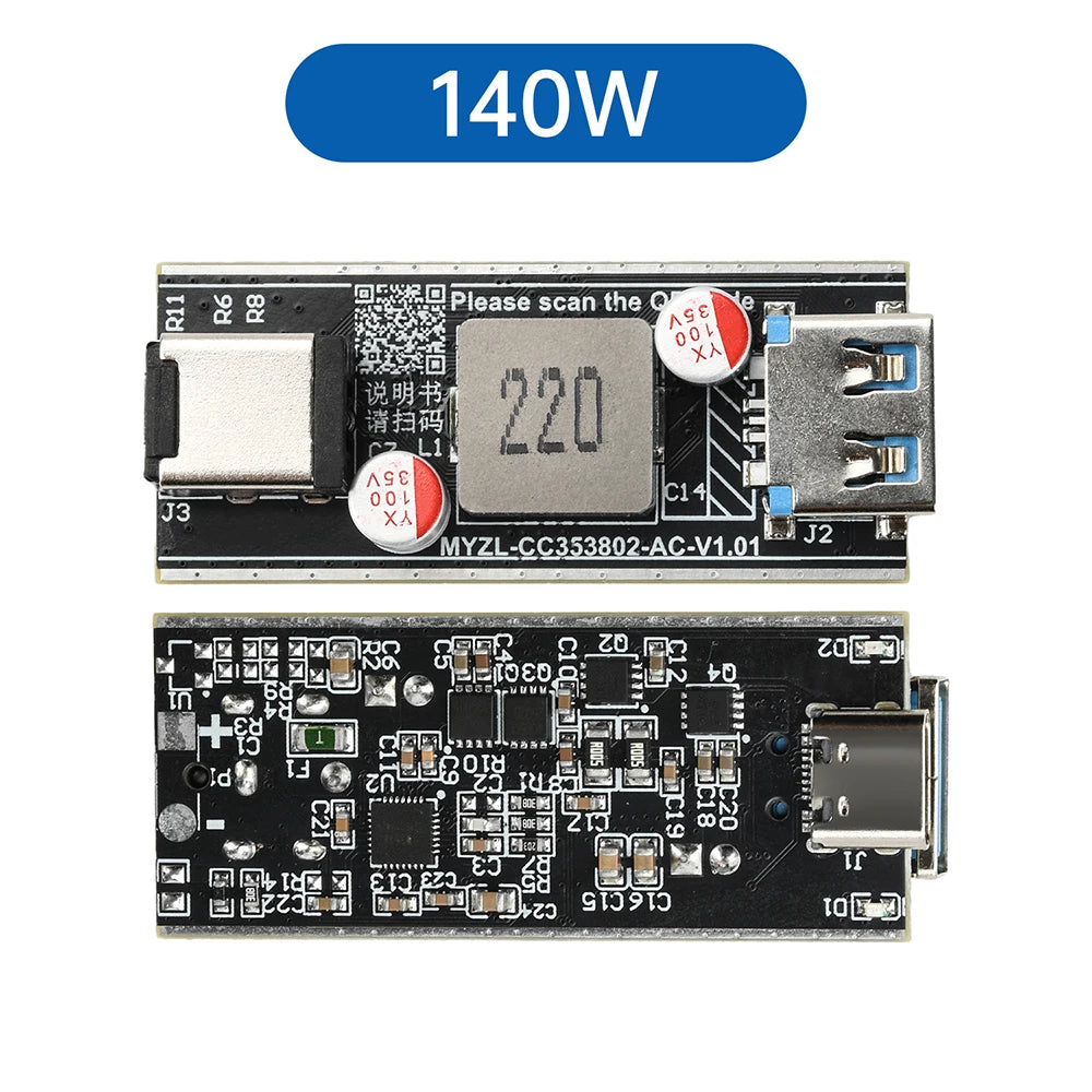 DC 6-30V Fast Charging Module PD140W Full Protocol DIY Motherboard Single-Channel Dual-Channel Desktop Charger Module Oasis Select Single-channel 1