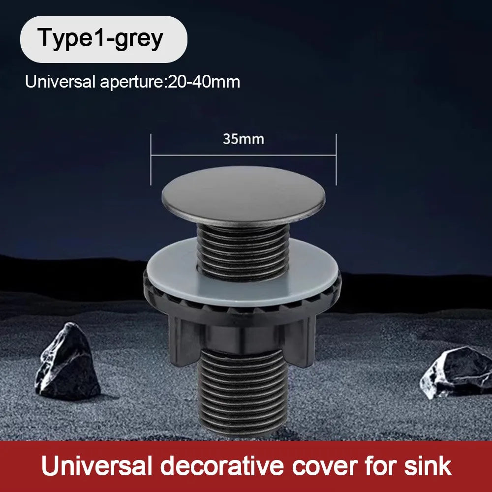 Durable Anti-leakage Faucet Hole Cover Water Stopper Drainage Seal Kitchen Sink Plug Washbasin Decorative Plug Oasis Select Type1-grey