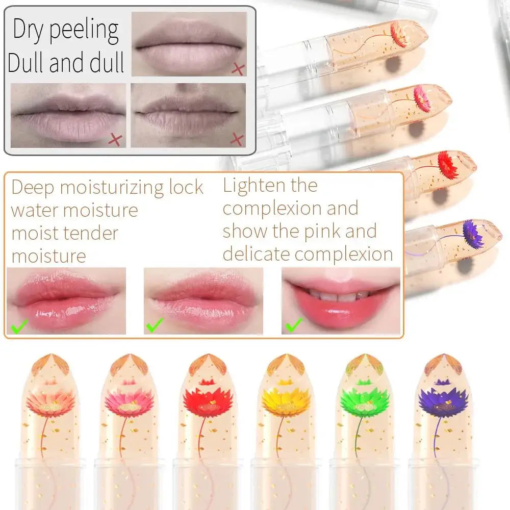 DUNUF Blooming Jelly Lipstick Set – Gold Foil Color Changing 3pc