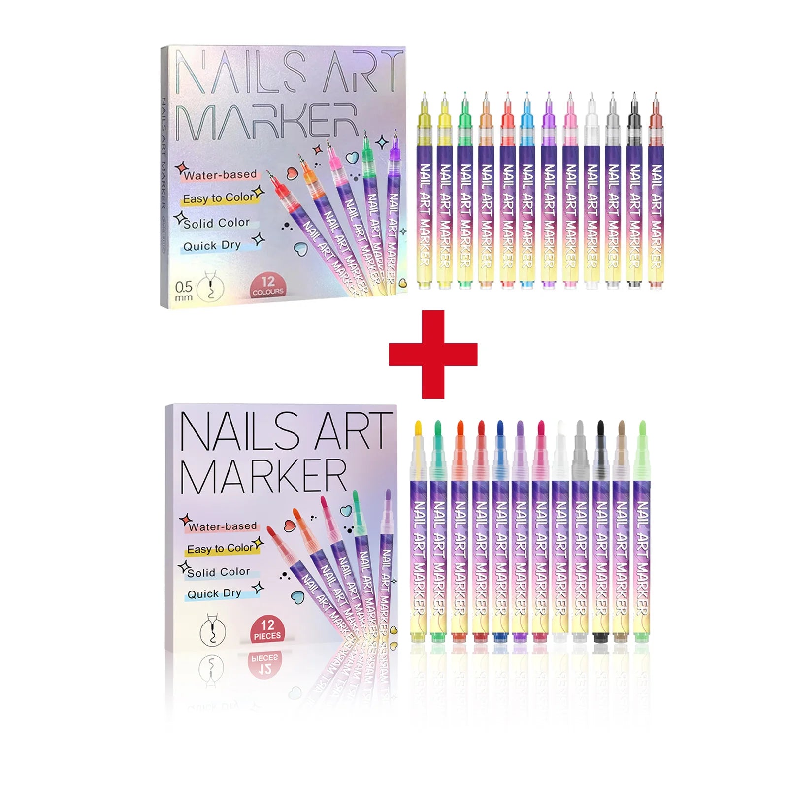 12pcs/Set Nail Art Graffiti Pen DIY Nail Art Painting Pens Abstract Lines Fine Design Multi-Color Drawing Nail Painting Tools Oasis Select A and B