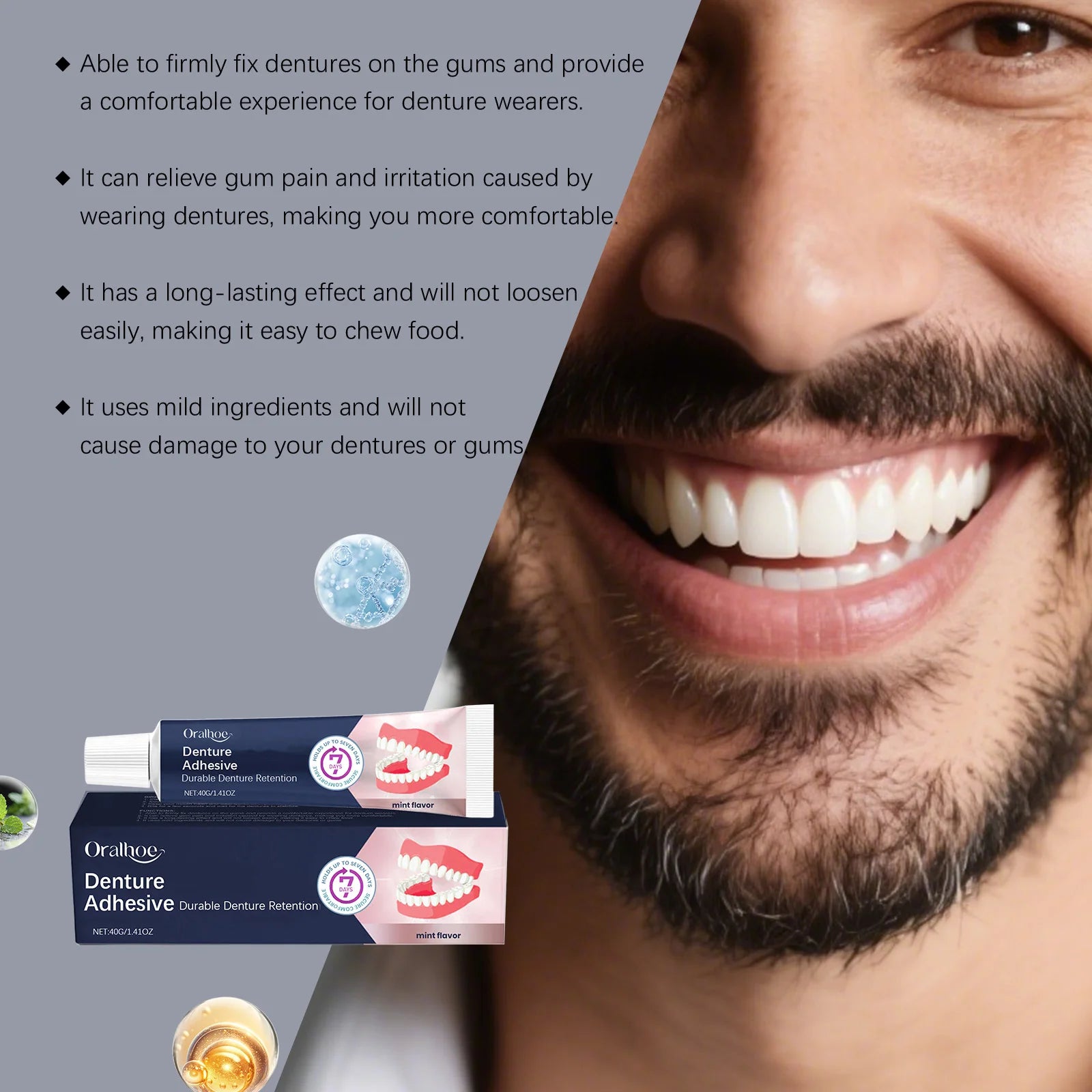 Denture Adhesive – Natural Secure Hold for Dentures Denture Adhesive Oasis Select