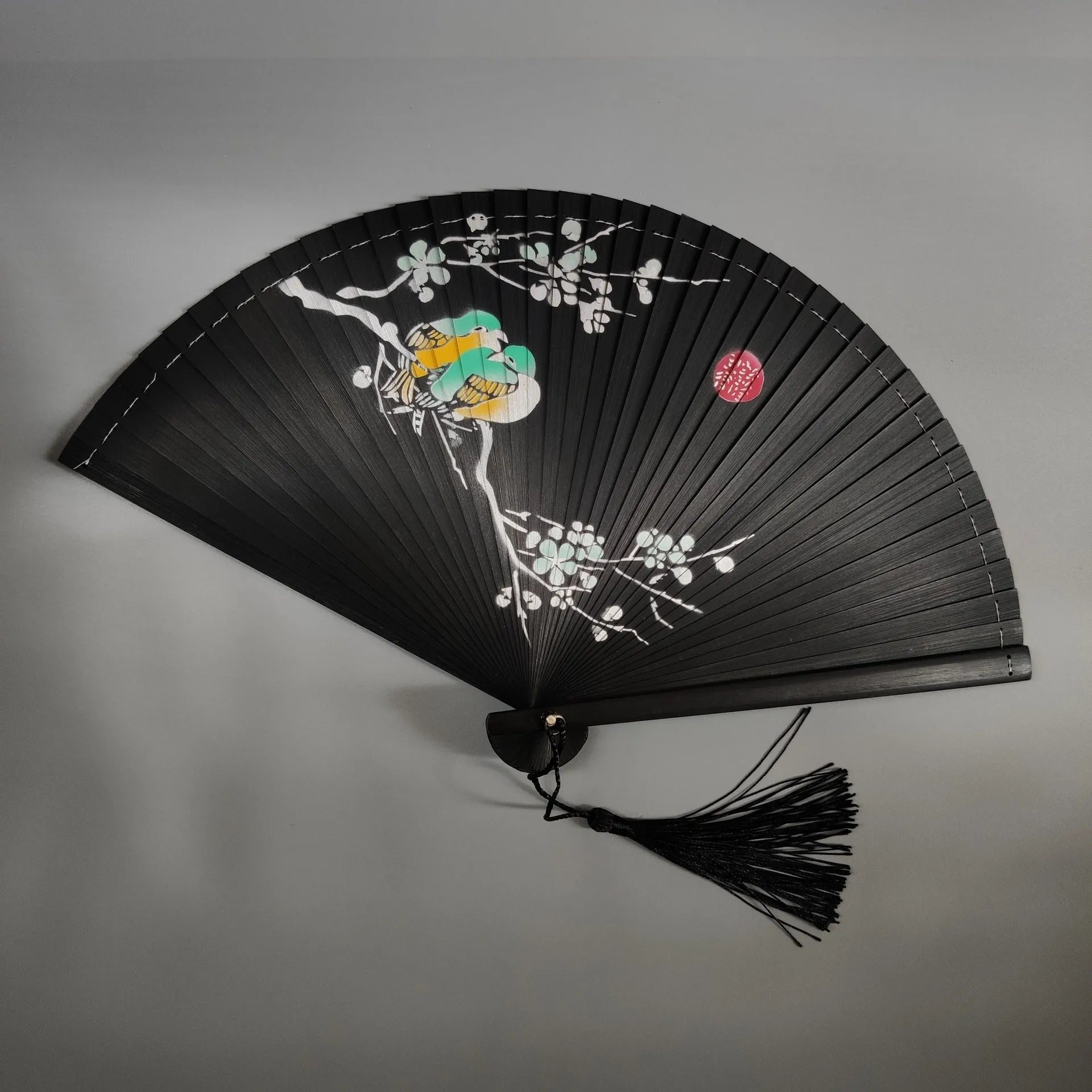 All bamboo spray painting fan high-end fine painting dance fan hollow carving folding fan Oasis Select