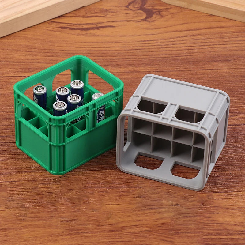 Stackable AA AAA Battery Storage Box | Beer Crate Organizer
