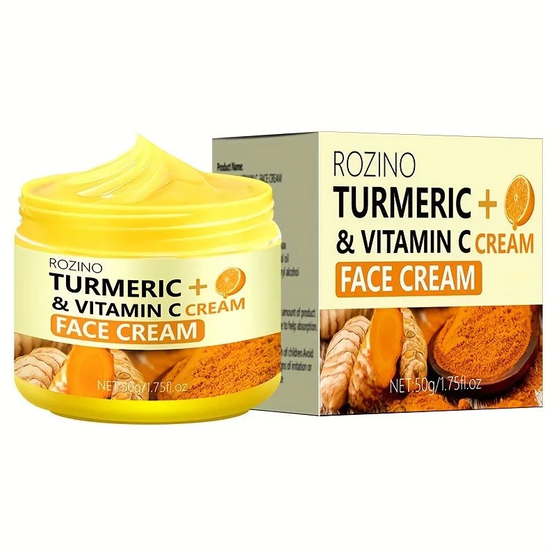 Turmeric VC Face Cream Deeply Moisturizes and Desalinates Skin Leaving Skin Fresh Non Greasy Smooth Firm Soft Elastic Energetic Oasis Select A