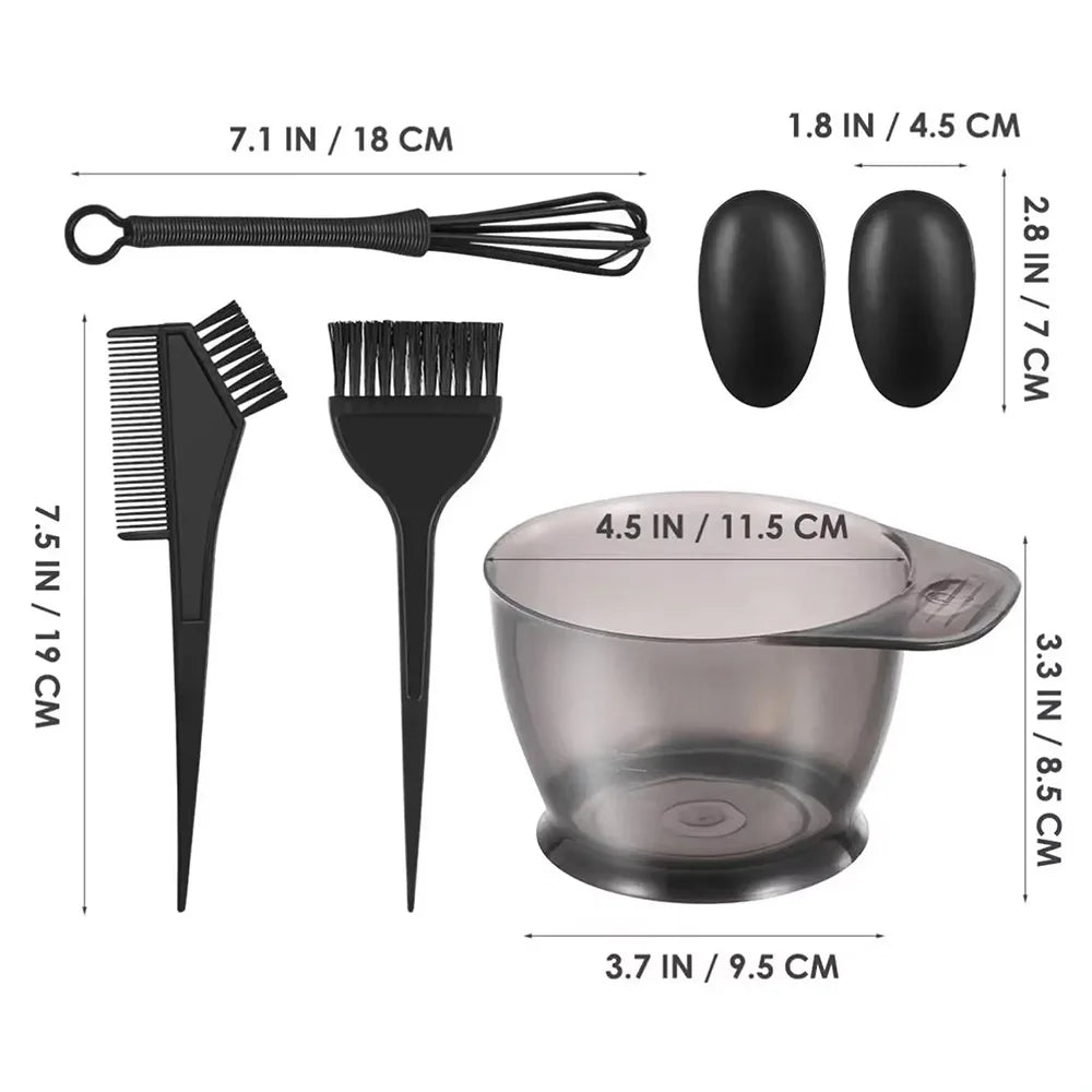 6pcs/set Professional Hair Coloring Kit for Barber Salon and Home Use - Includes Hairdressing Tools for Perfect Color Match and Oasis Select 6pcs set