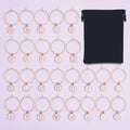 26Pcs DIY Wine Glass Markers Metal Letters Pendant Wine Glass Charm Rings Oasis Select White
