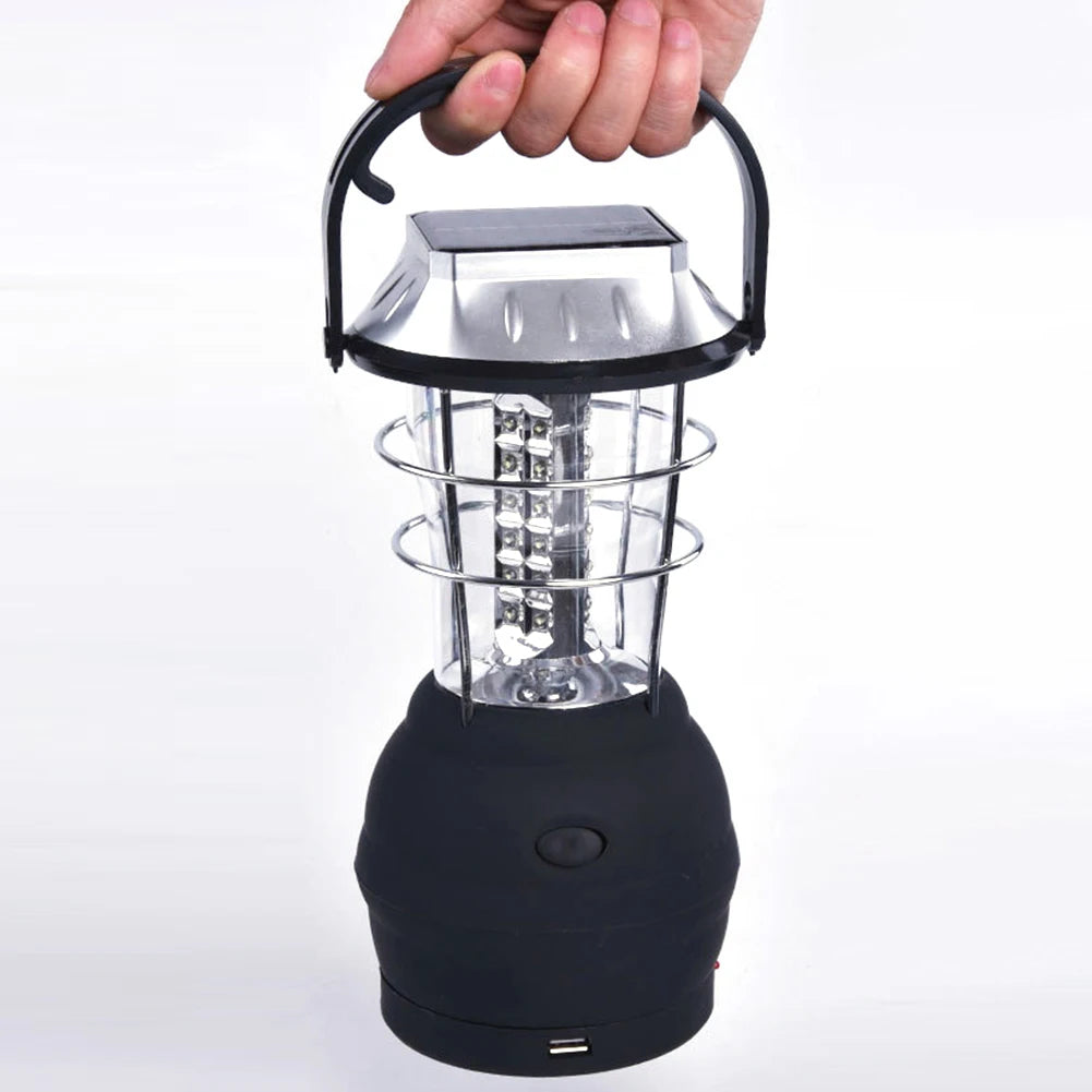 Solar Hand Crank Camping Lantern | 3 Modes, Waterproof, Emergency