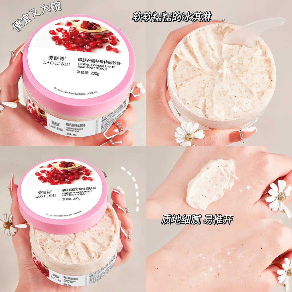 Sweet Peach Cream Body Scrub Ice Cream Pomegranate Seed Scrub Deep Cleansing Skin 250g Exfoliate Skin Cells Oasis Select