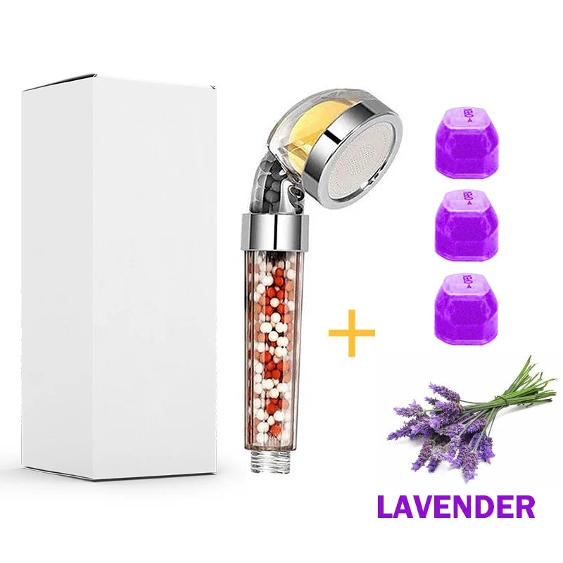 Shower Head With Vitamin C,High Pressure Shower Head Water Saving,SPA Shower Head,Water Massage Shower Bathroom Accessories Oasis Select Lavender Set