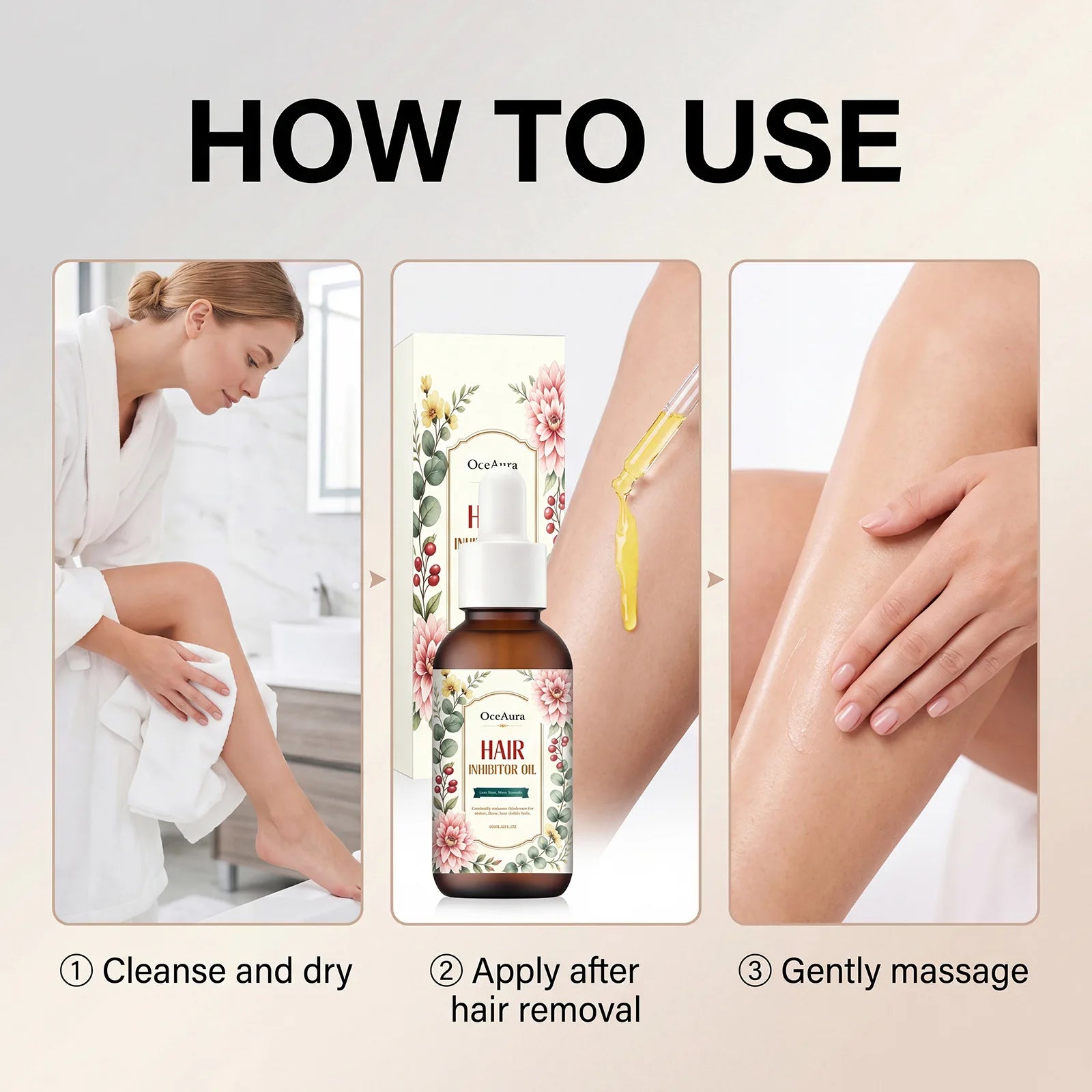 OCEAURA Post-Wax Soothing Skin Care Oil 60ml | After Hair Removal Post-Wax Care Oil Oasis Select