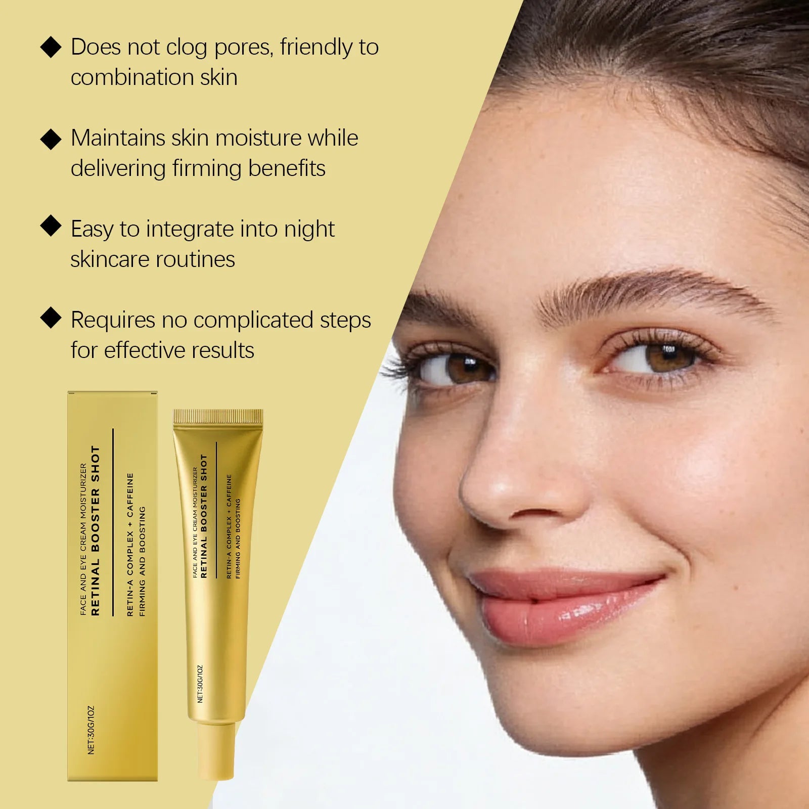 Retinol Lifting Face Cream Reduce Face Edema Fade Dark Spot Moisturizing Whitening Brighten Repair Skin Barrier Skin Care Cream Oasis Select