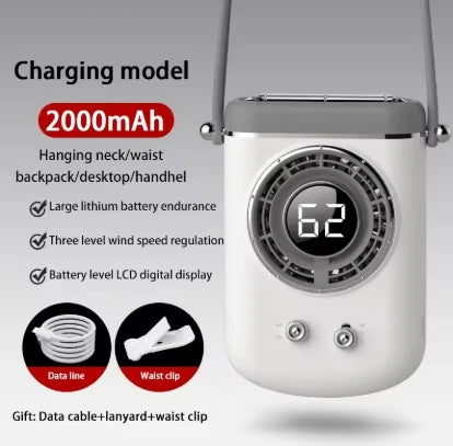 URGGU Leafless Neck Fan – USB Rechargeable Portable Cooling Fan