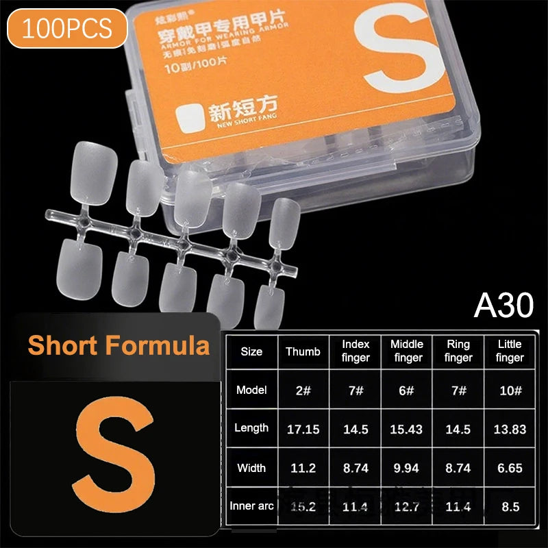 100pcs Press On Nail Tips Full Cover Ultra-Thin False Nails Patches Gel Nails Extension System Clear Fake Nails Art Accessories Oasis Select A31