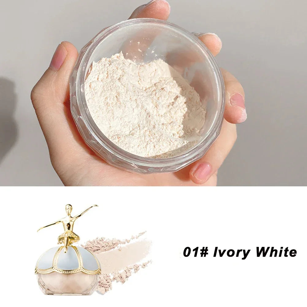 Long-Lasting Waterproof Matte Loose Powder Creative Ballerina Natural Brightening Invisible Pore Makeup Gift Oasis Select Army green