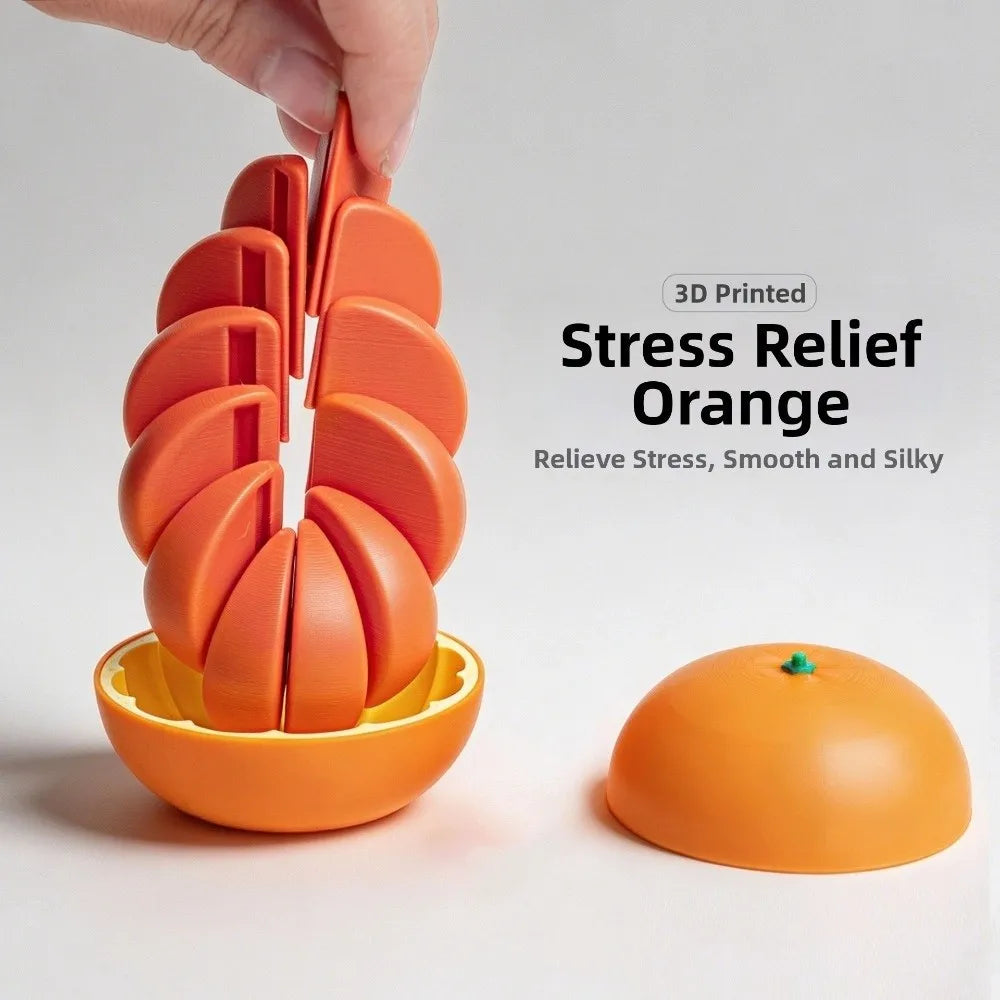 3D Printed Orange Simulation Fruit Model – PLA Plastic Decor