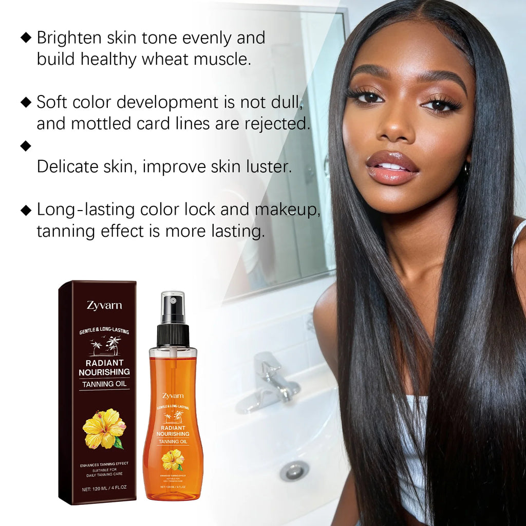 Sun Tanning Oil Bronzing Oil Nourishing Formula Hydrating Skin Care For Outdoor Beach Tan Summer Essential Natural Look 120ml Oasis Select