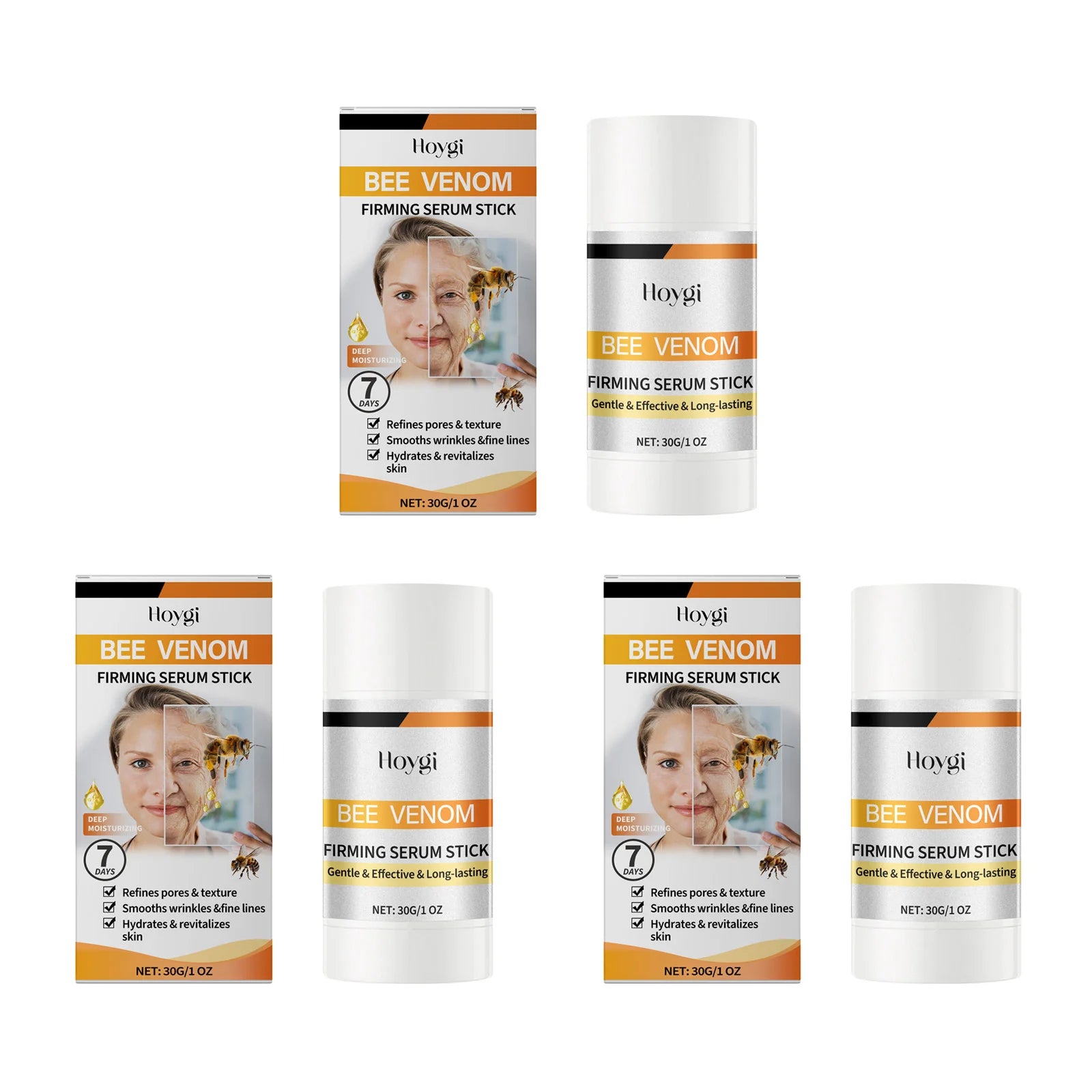 Hoygi Bee Venom Firming Serum Stick – Anti-Aging & Lifting Face Serum Stick Oasis Select 3 x 30g Boxed