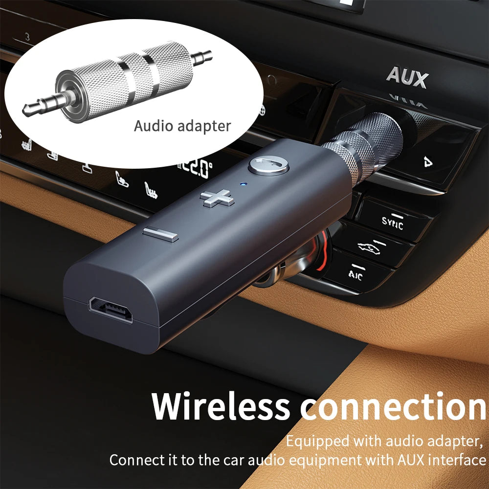 Bluetooth Audio Receiver 3.5mm AUX Stereo Music Wireless Adapter With HD Mic HandsFree Calling For Car Kit Spearker Headphones Oasis Select