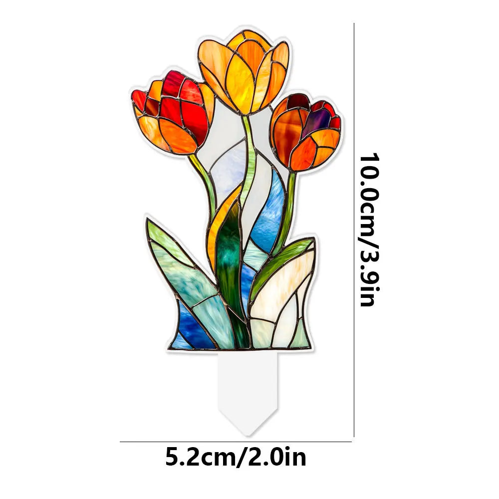 Suncatcher Stained Agave Simulation Plant Sun Catcher Home Handmade Crafts for Garden Yard Outdoor Indoor Table Desk Decorations Oasis Select TYU649