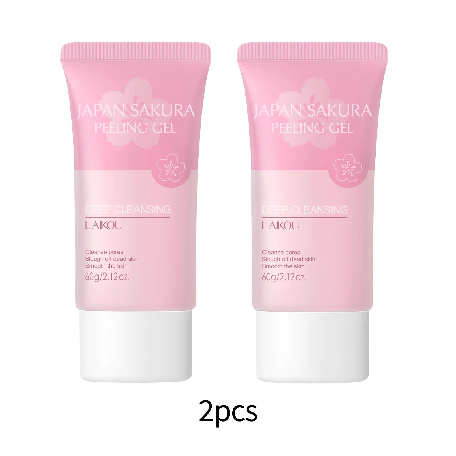 LAIKOU Japan Sakura Peeling Gel 60g Deep Cleansing Exfoliator Remove Dead Skin Pore Cleaner Smooth Skin Care Oasis Select 2pcs