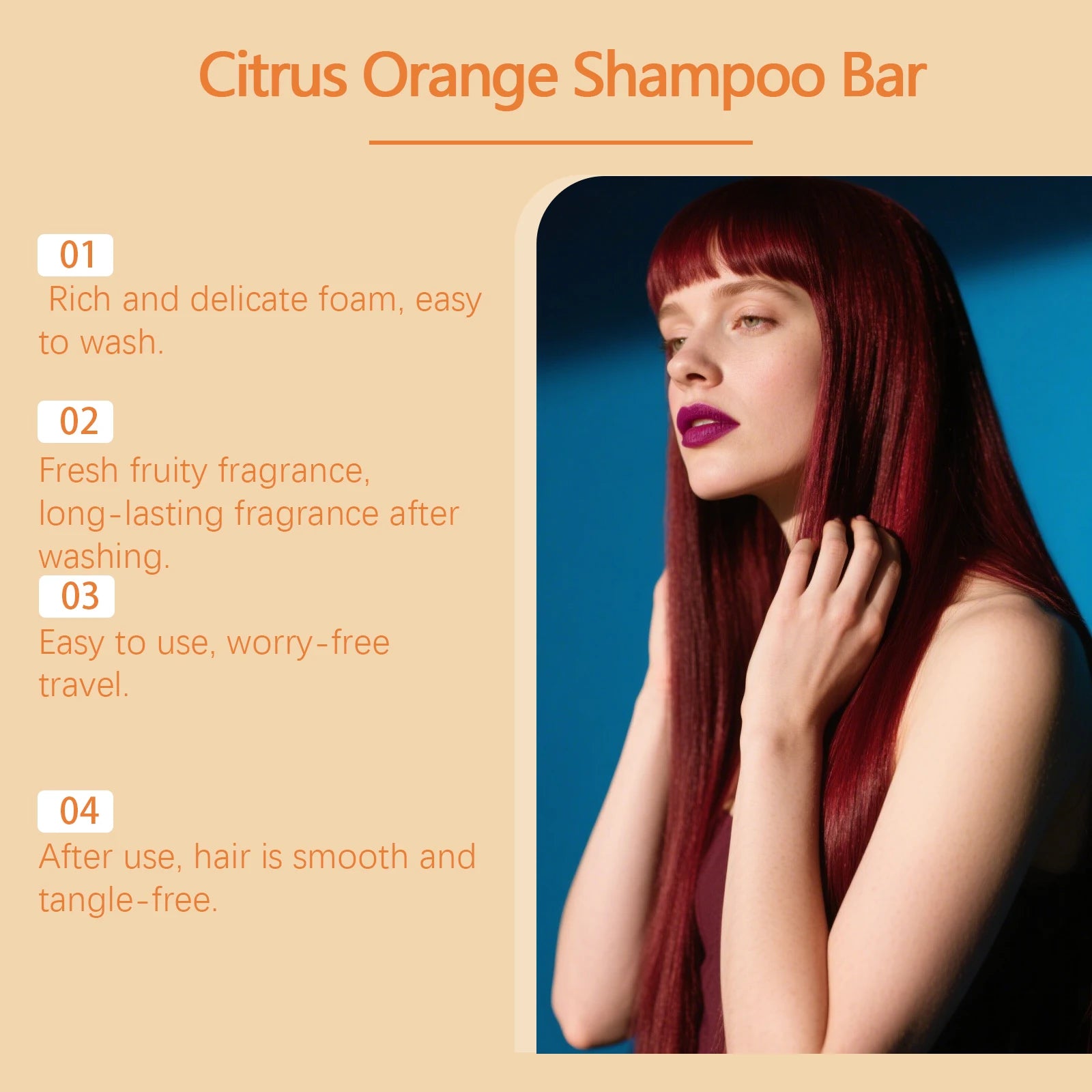 HOEGOA Citrus Orange Shampoo Bar – Hydrating & Volumizing