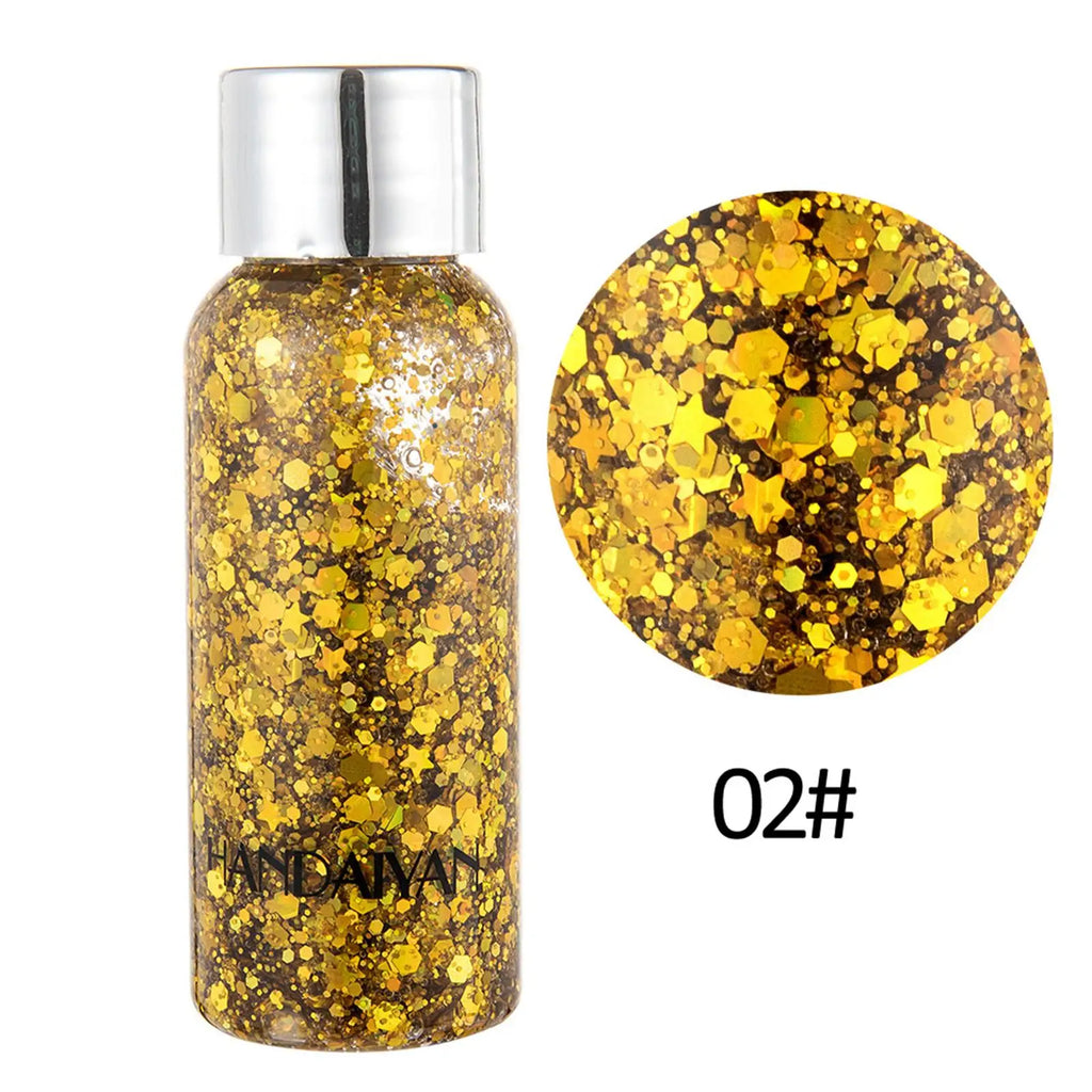 Glitter Body Lotion Diamond Glitter Gel Cream Eye Nail Hair Body Face Glitter Gel Lasting Sparkling Lotion Party Glitter Shimmer Oasis Select B