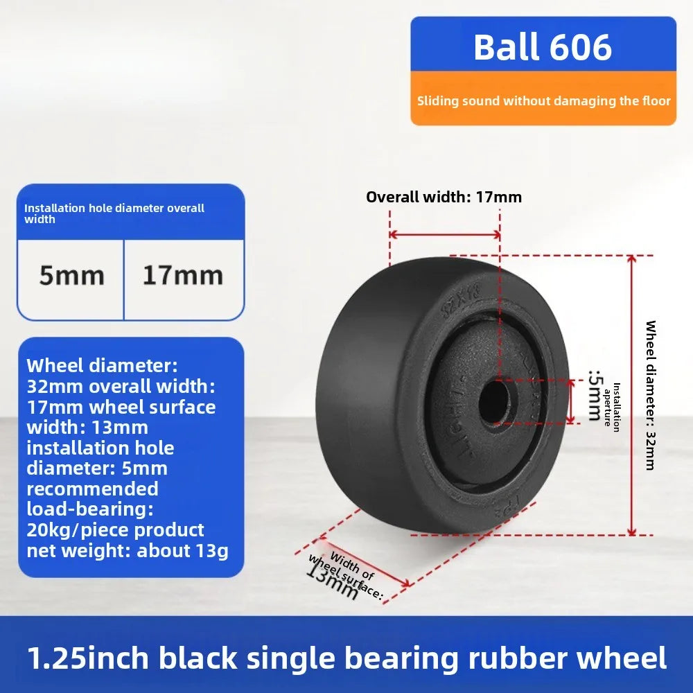 1/1.25/1.5/2 Inch Replacement Caster TPE Wheels Universal Wheel Trolley Casters for Trolley, Shelf Wheels Колеса Для Тележки Oasis Select 4pcs 1.25inch