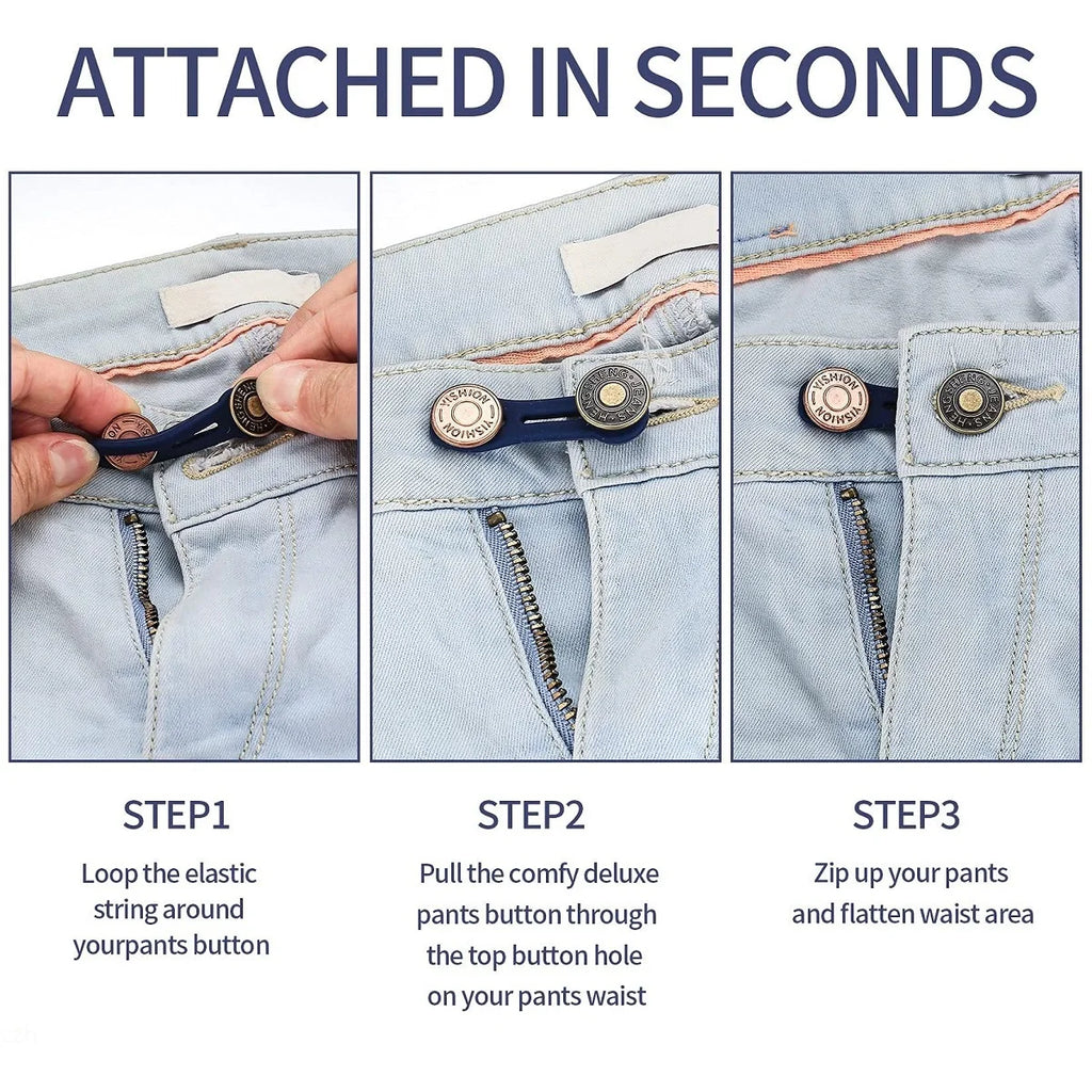 4/6pcs Jeans Button Extender Universal Pants Extender Button for Women Men Adjustable Elastic Waist Silicone Extender Buckle Set Oasis Select