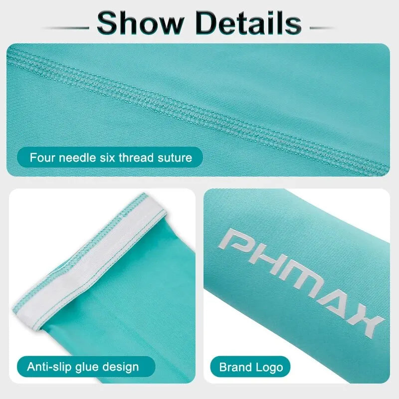PHMAX Cycling Arm Sleeves Breathable UV Protection Running Arm Covers Fitness Basketball Elbow Pad Ice Silk Arm Wamrers Oasis Select