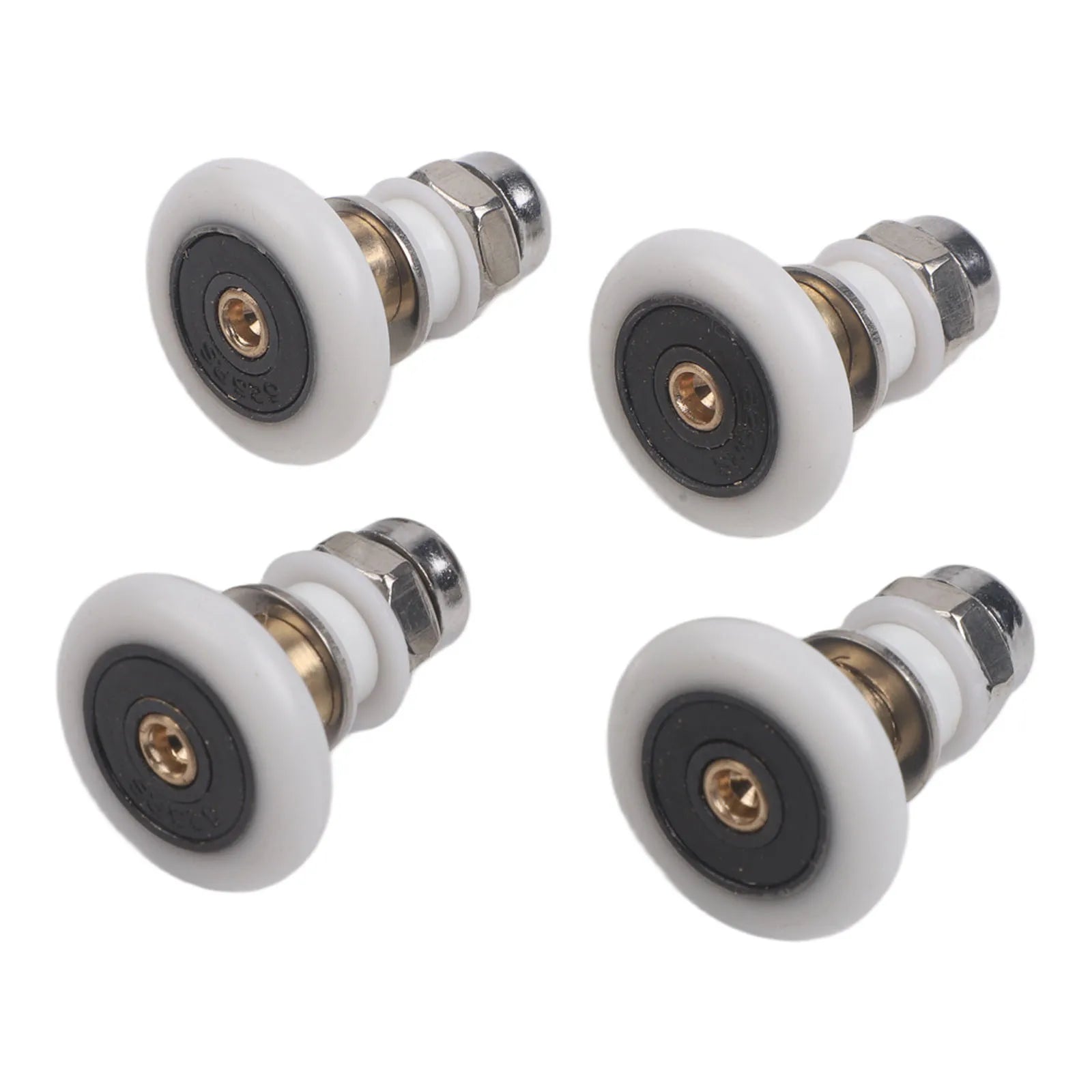 4 Replacement Partial Shower Door Rollers with Brass Center and For Runner Wheels for Sliding Shower Door Applications Oasis Select