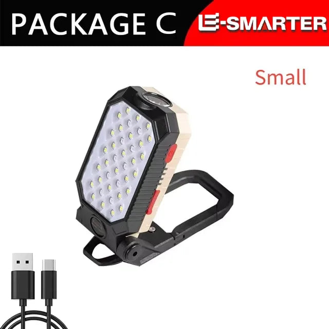 Multi-function Flashlight Floodlight Built-in Battery Magnetic Work Light Suction Power Display Car Repair Emergency Lamps Oasis Select W598B small