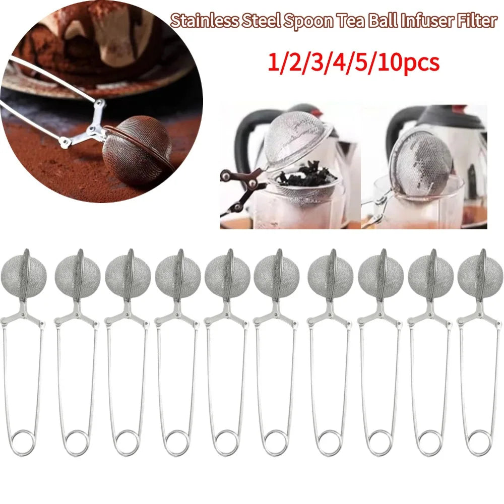 Stainless Steel Spoon Tea Ball Infuser Filter Squeeze Leaves Herb Mesh Strainer Tea Infuser In Mesh Tea Ball Filter Teaware Oasis Select