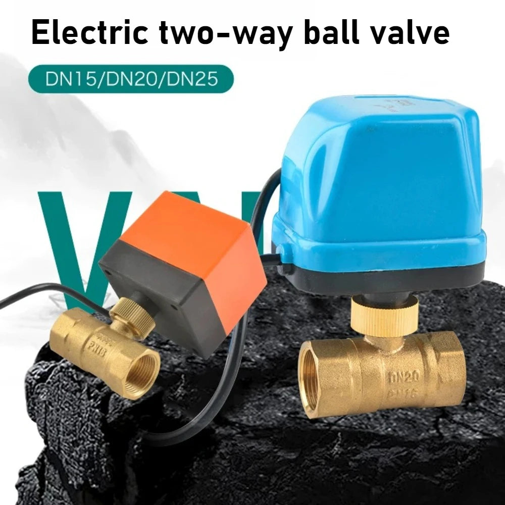 Electric Two-way Ball Valve DN15 20 25 32 40 50 Three Wire Two-point Control 220V 12V 24V Copper Electric Ball Valve Oasis Select