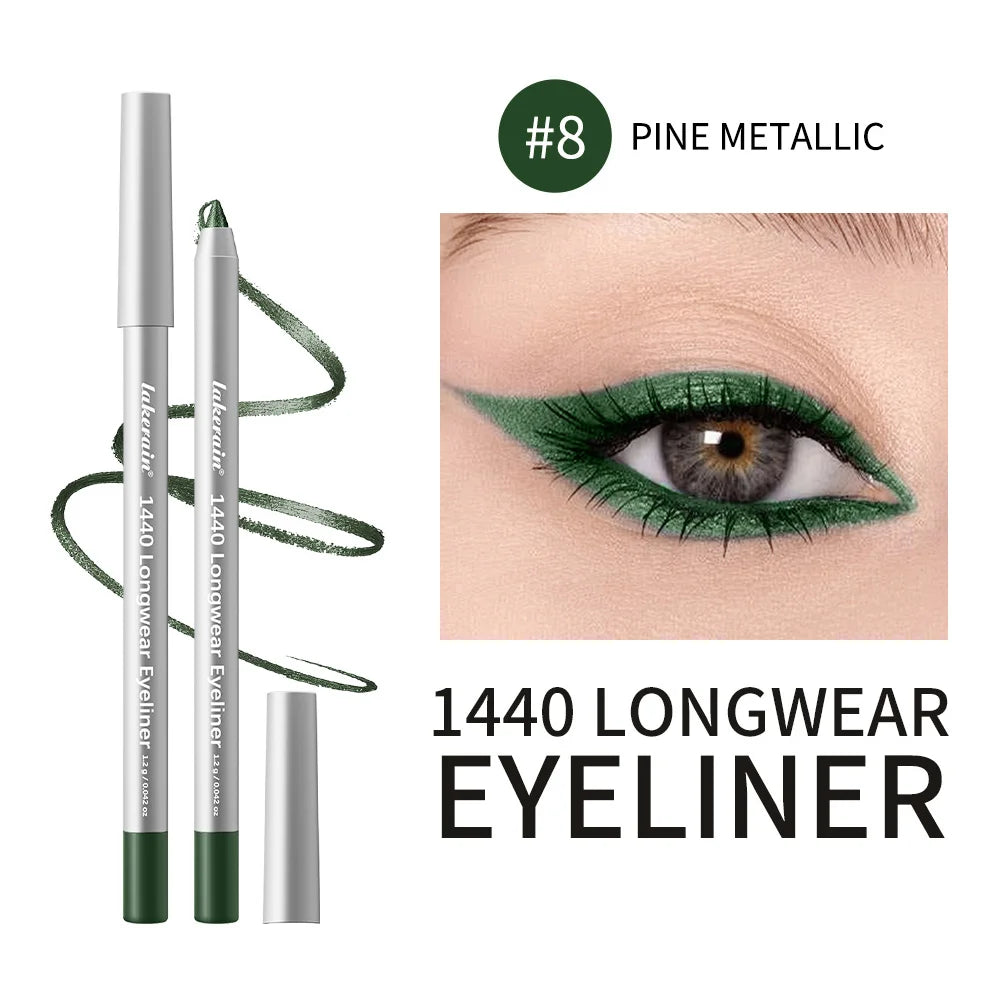 12 Colors Eyeliner Pencil Long-lasting Wear Waterproof Smudge-proof Smooth Precise Application Smokey Eyeliner Pencil Makeup Oasis Select Color 8