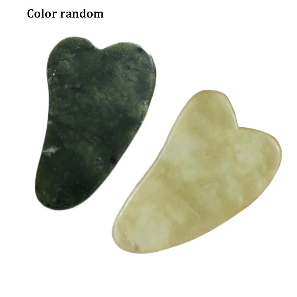Jade Gua Sha Board Set – Heart-Shaped Face & Body Scraping Tool Gua Sha Massage Tool Oasis Select 2PCS