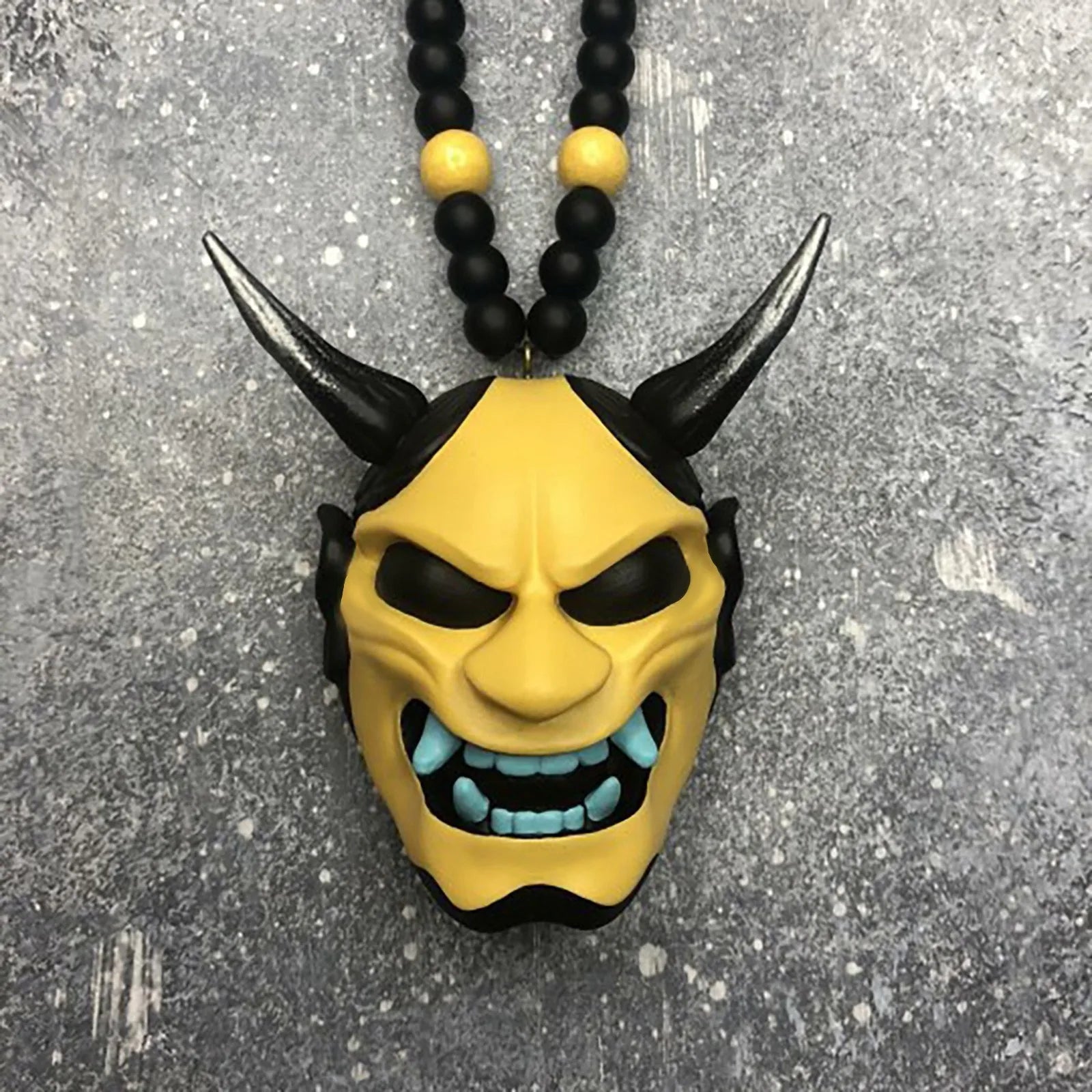 Samurai-Kabuto Helmet Hannya Japanese Oni Car Rear View Mirror Charm Japanese Ghosts Hanging Ornament Personalized Pendant Oasis Select C