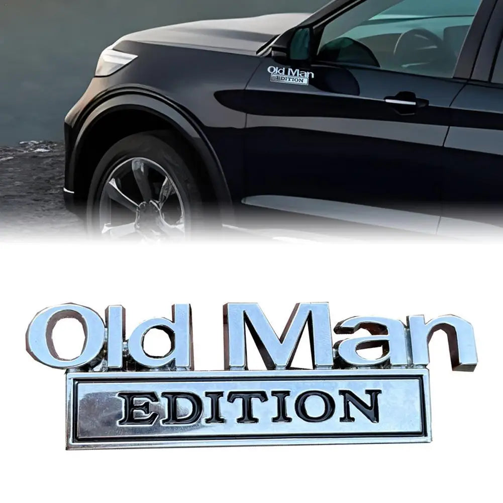 Old Man Edition Metal Car Badge Sticker – Retro Trunk Emblem