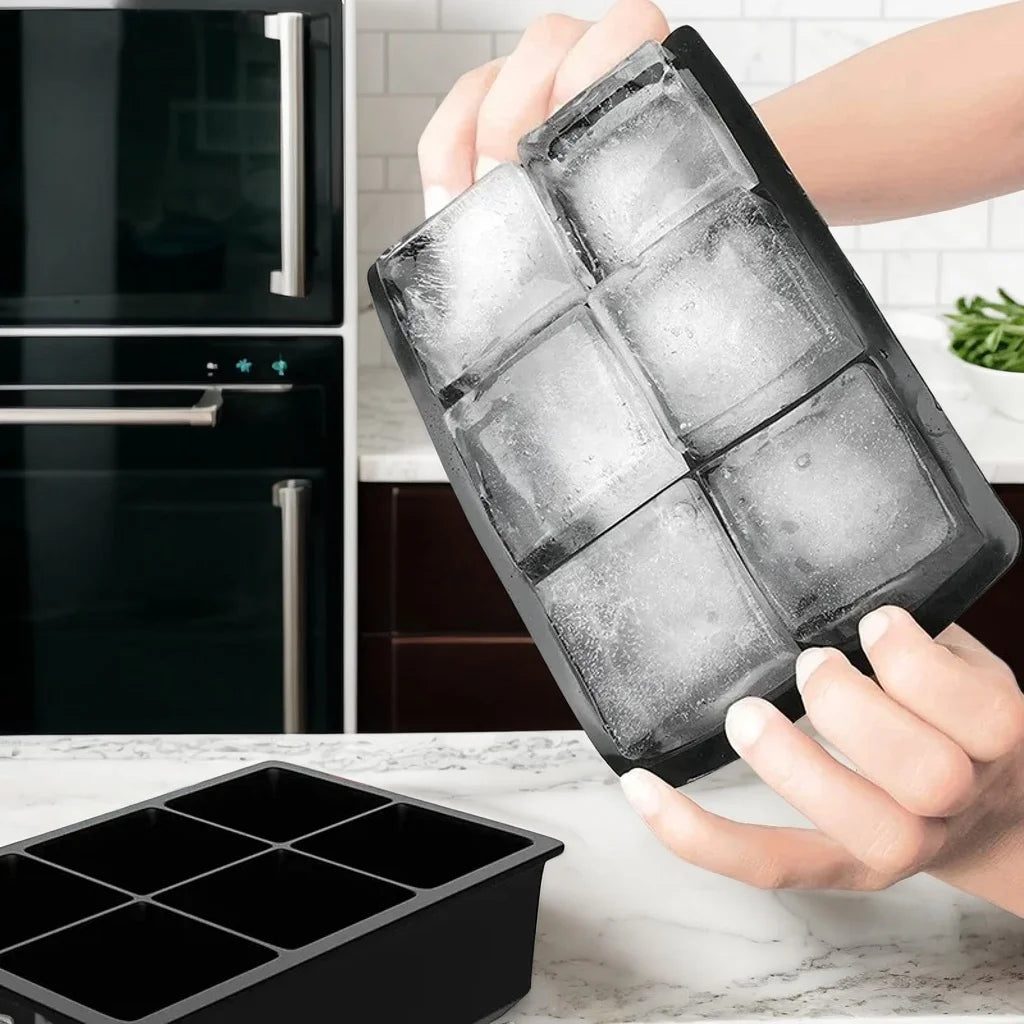 4/6/8 Grid Large Silicone Ice Cube Tray Mold, Food Grade Square Ice Maker, DIY Frozen Beverage Mold, Easy Release Ice Tray Oasis Select