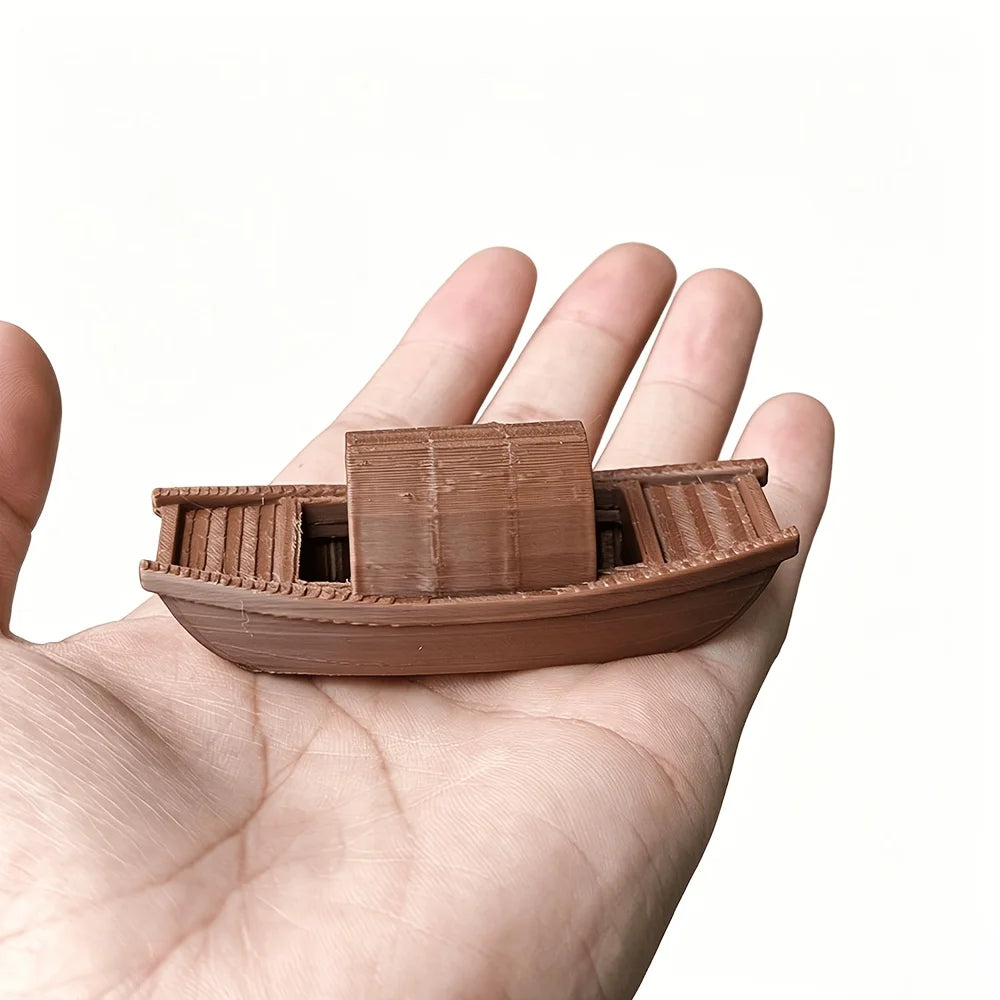 3D Printed Mini Chinese Boat Ornament Zen Garden & Aquarium Decor for Fish Tank Landscaping Collectors Aquarium Accessories Gift Oasis Select