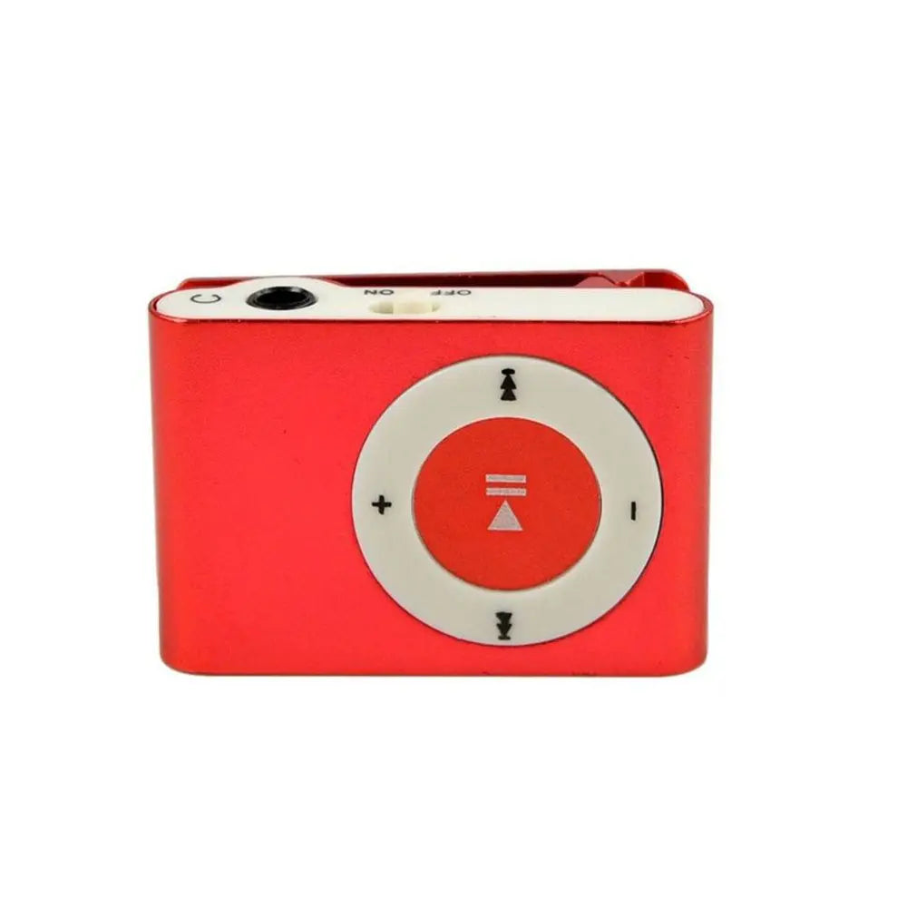 Mini Waterproof Metal Media Player Walkman Mirror MP3 Player Sport MP3 Clip MP3 Music Player Oasis Select Red