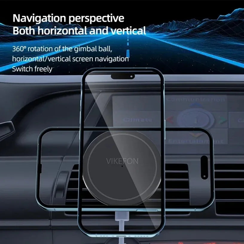 15W Fast Wireless Charging Car Mount Strong Magnetic Vent Holder 360 Rotation for iPhone 12 13 14 15 16 17 Pro Max Oasis Select